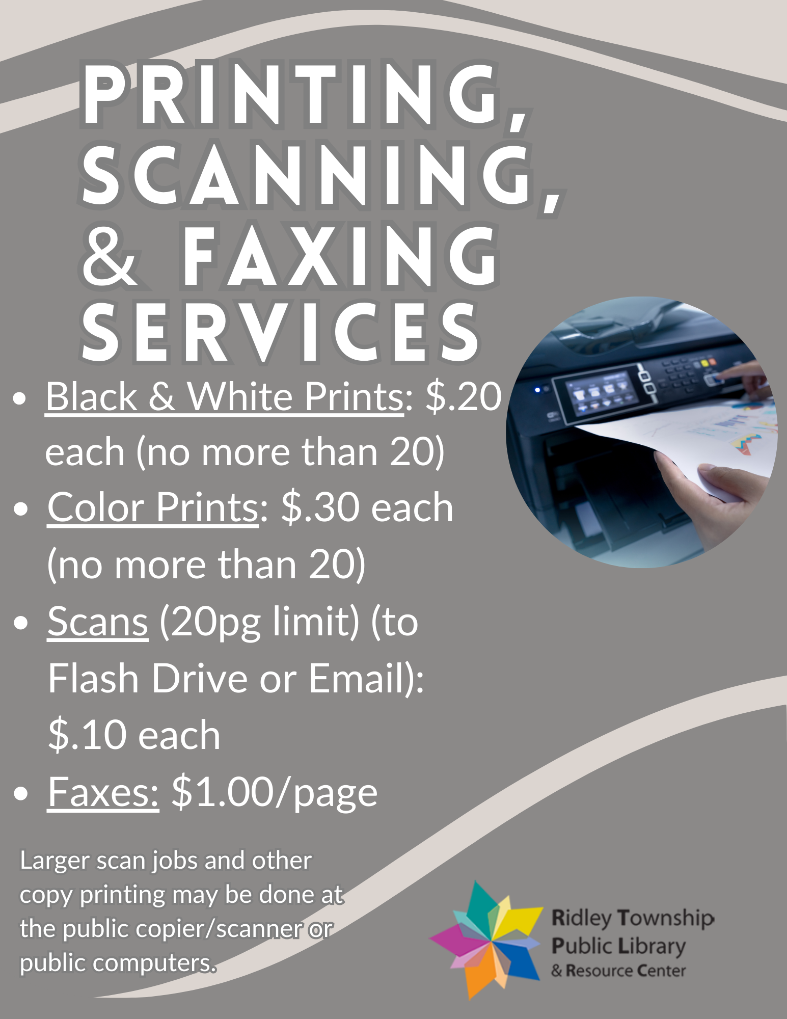 Printing, Scanning, and Faxing Services - Ridley Township Public ...